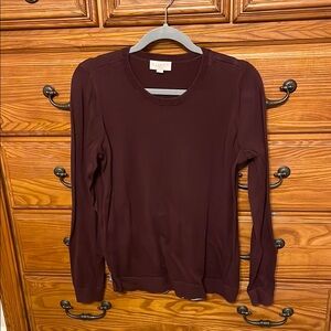 LOFT Red Crew Neck Sweater